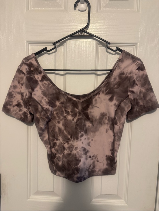 lululemon athletica Tops - lululemon athletica Mauve and Brown Tie-Dye Scoop Crop Top